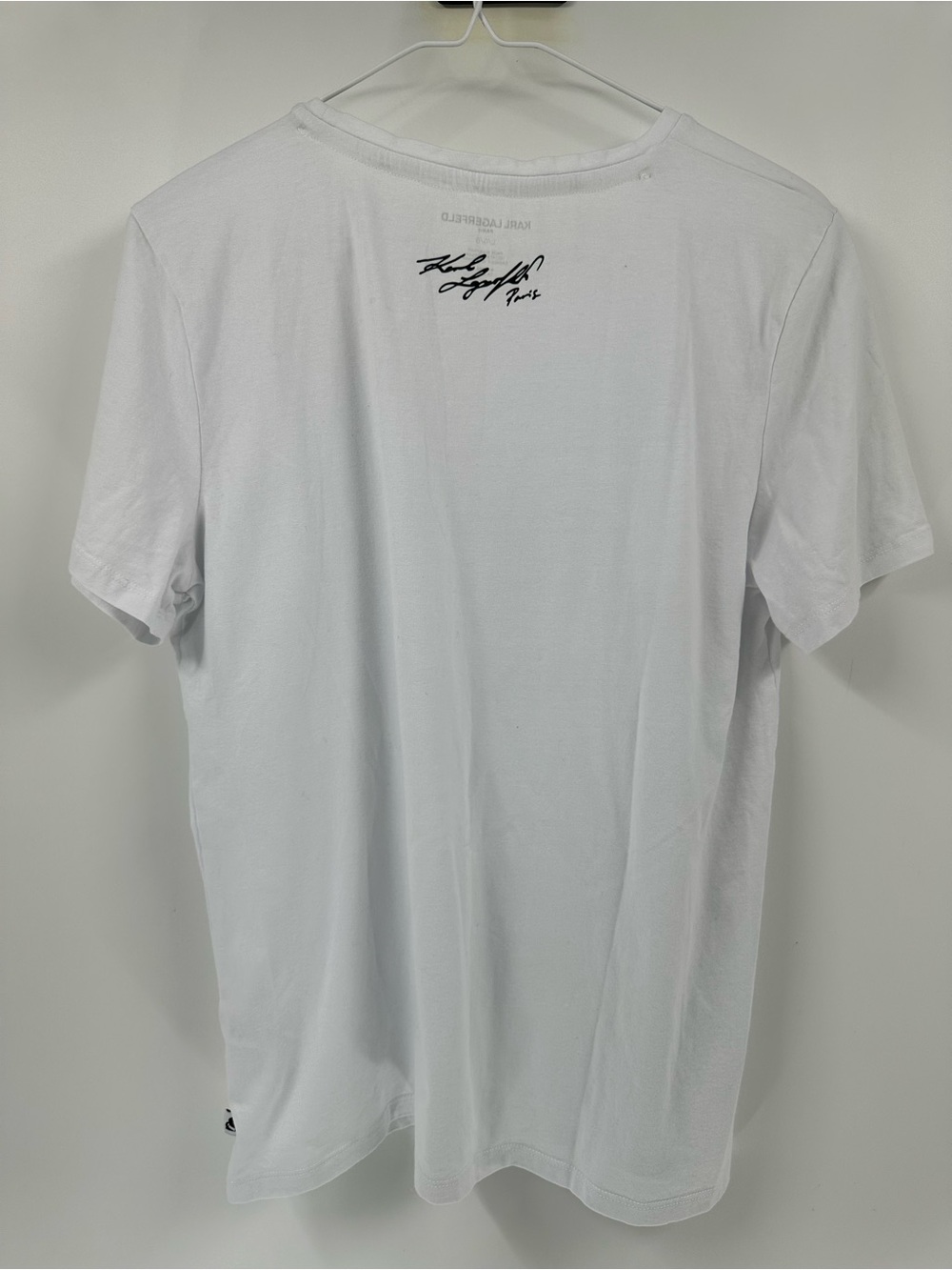 Karl Lagerfeld White Cat Graphic Tee with gold logo accent - Picture 3 of 12